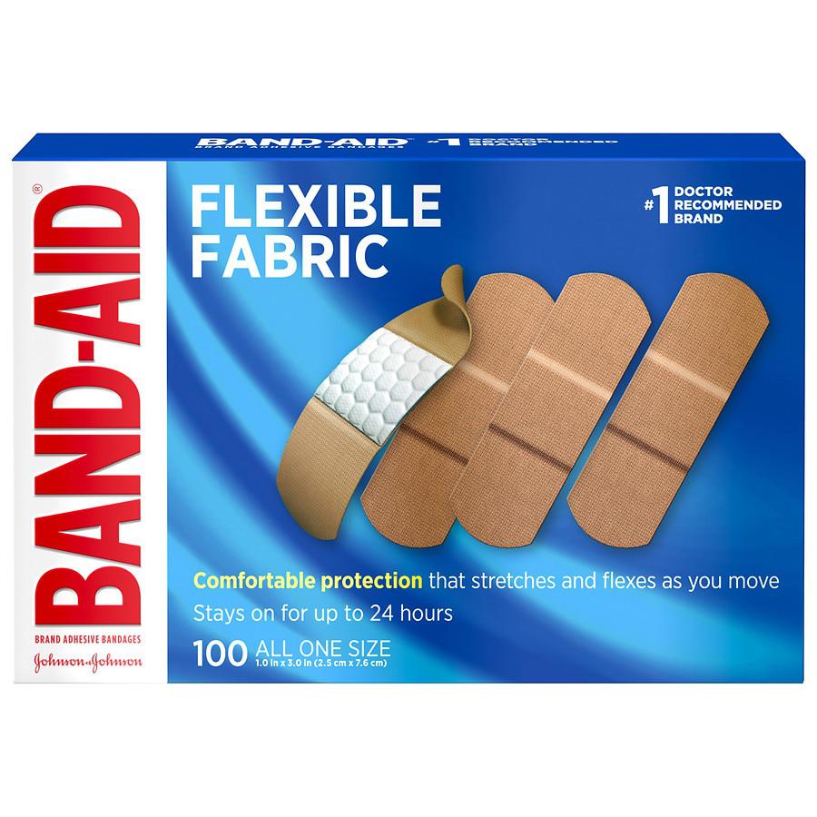 Band-Aid Flexible Fabric Adhesive Bandages All One Size
