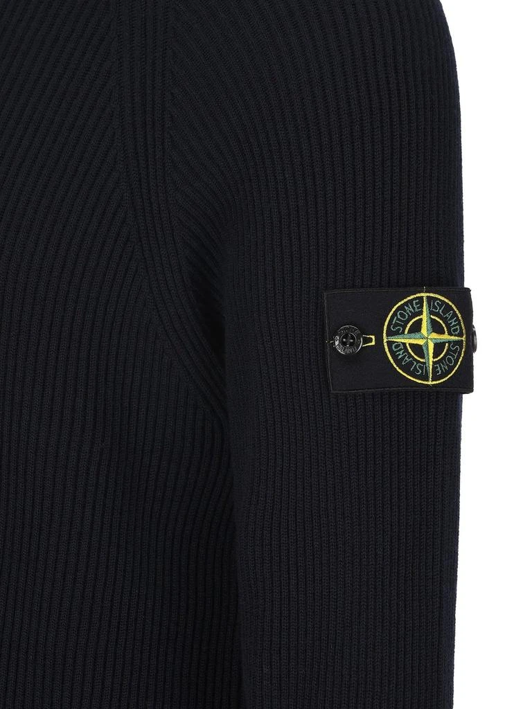 Stone Island Stone Island Logo Patch Zip-Up Ribbed Cardigan 3