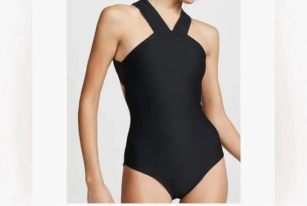 Shoshanna High Neck One Piece In Black 3
