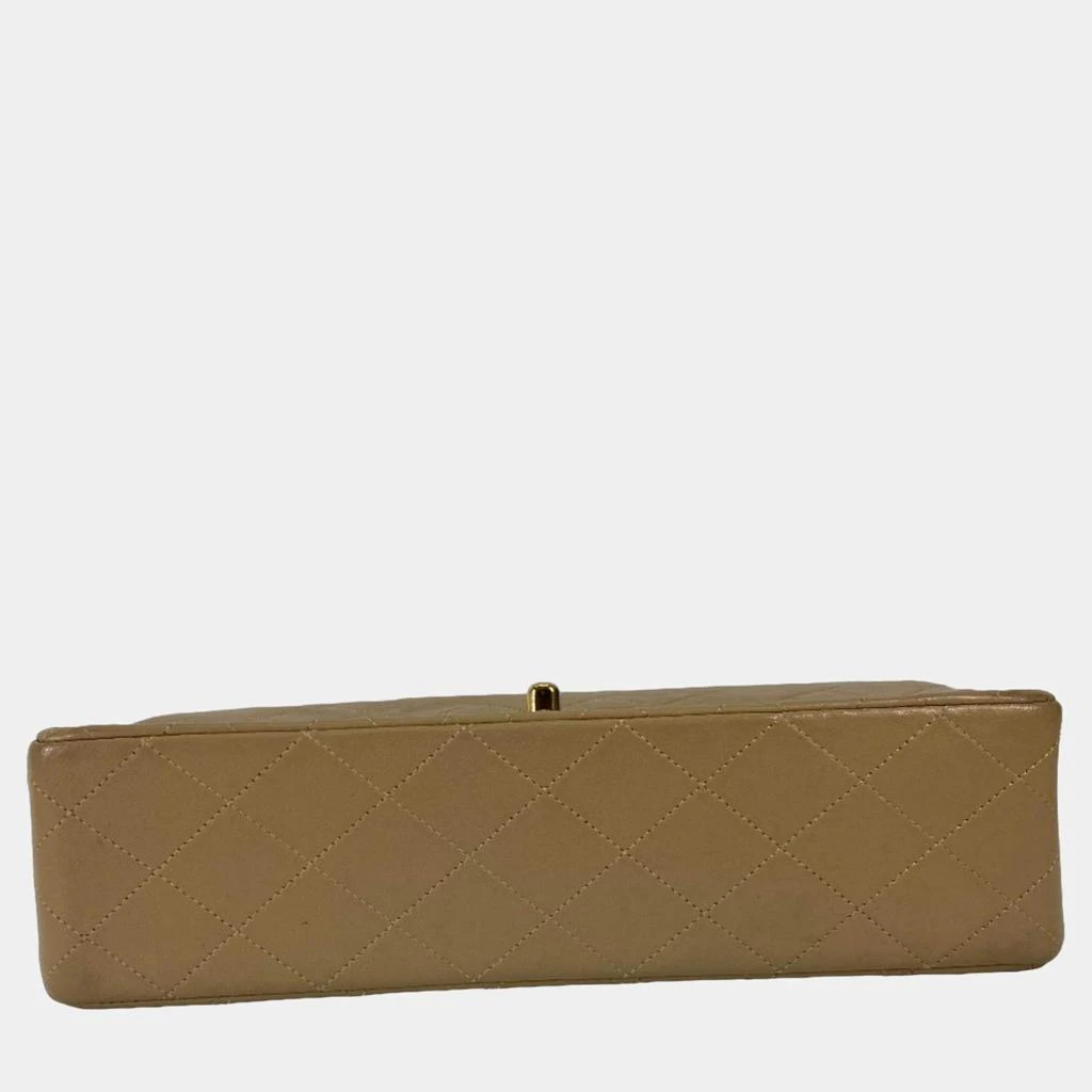 Chanel Chanel Beige Leather Medium Classic Double Flap Shoulder Bags 4