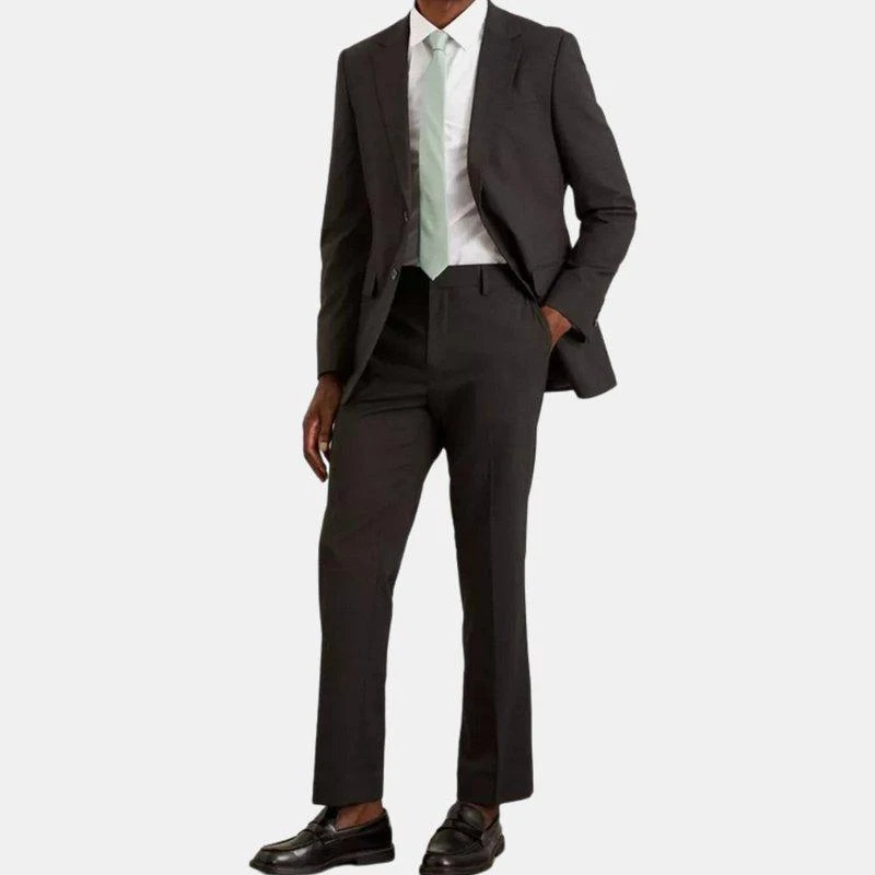 Burton Mens Essential Tailored Suit Trousers Charcoal 1