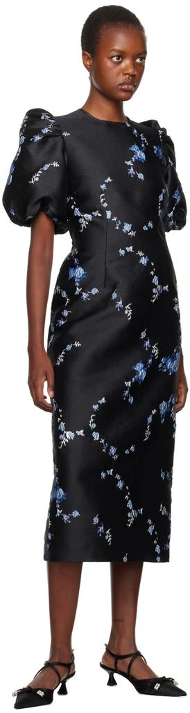 Ganni Black Jacquard Midi Dress 4