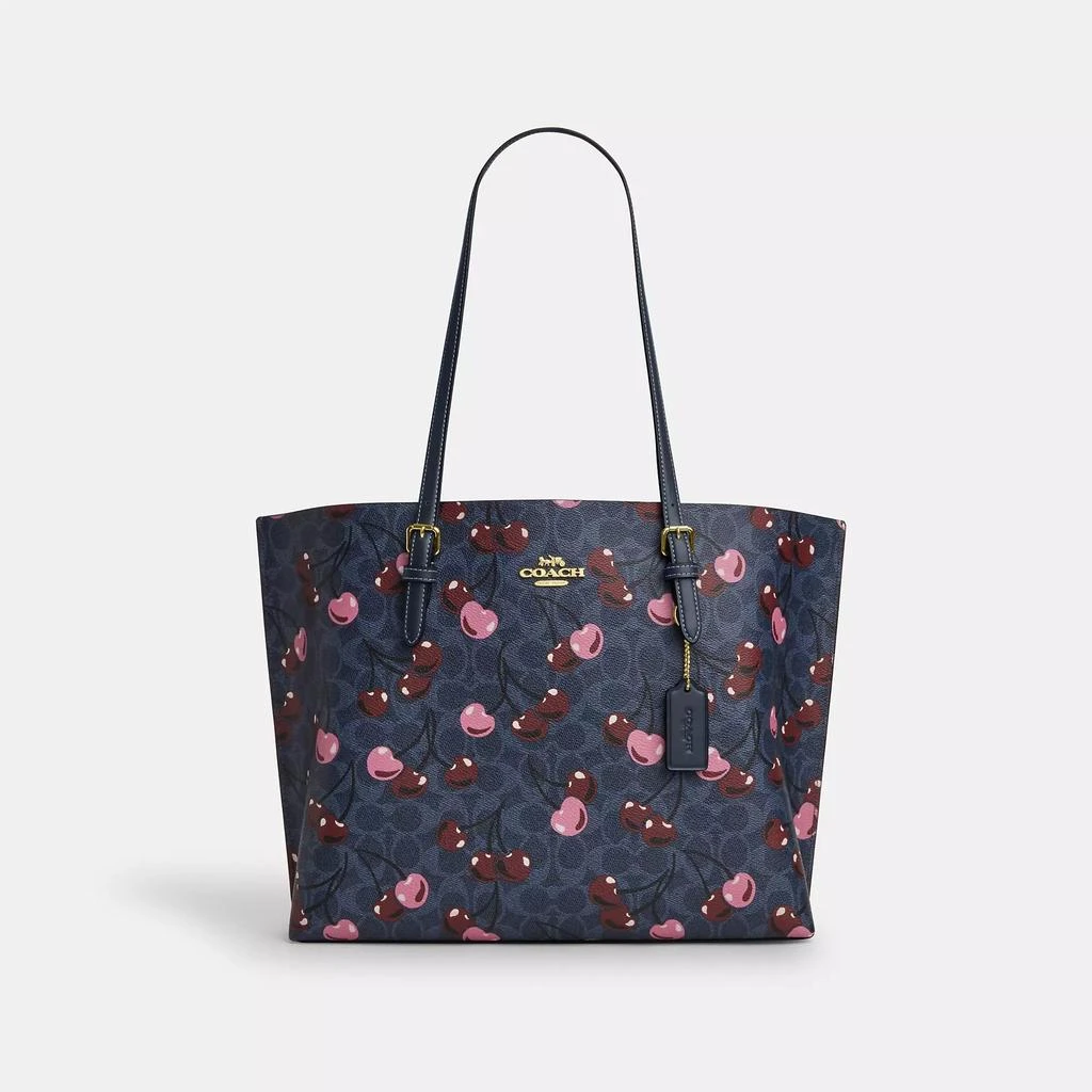 Coach Mollie Tote In Signature Canvas With Cherry Print 1