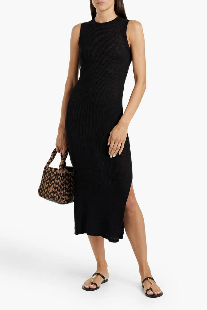 chinese dress ladies The Linen Short-Sleeve Scoop Midi Dress main image 1