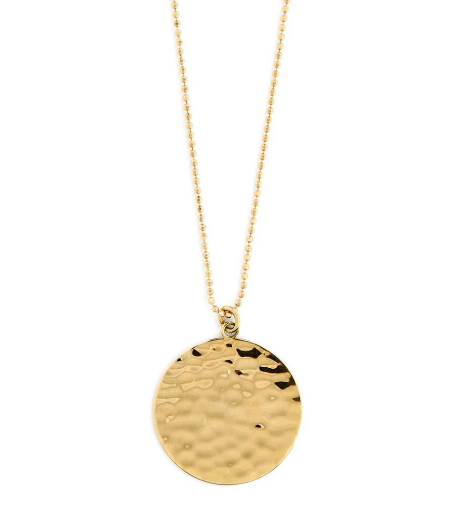 Jennifer Meyer Yellow Gold Hammered Disc Pendant Necklace 1