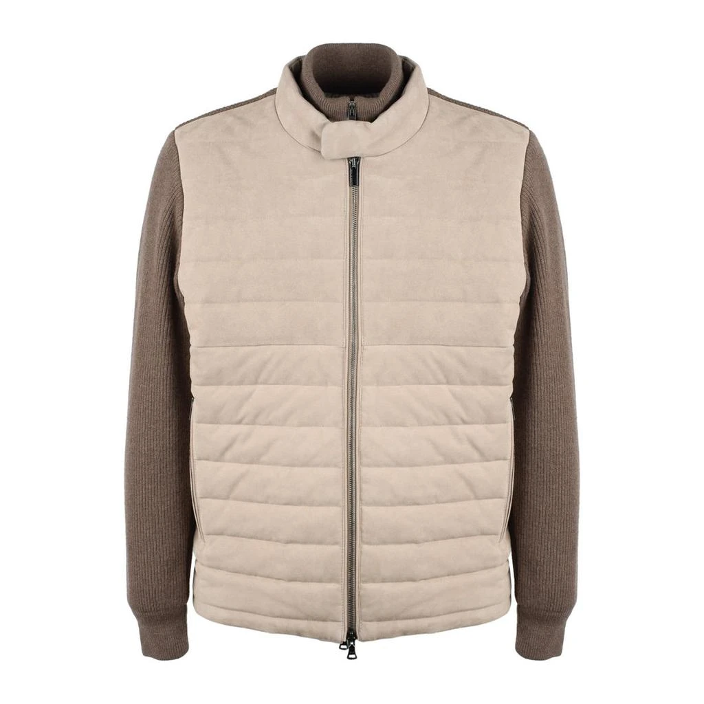 Paul Smith Paul & Shark Brown And Beige Quilted Down Jacket 1
