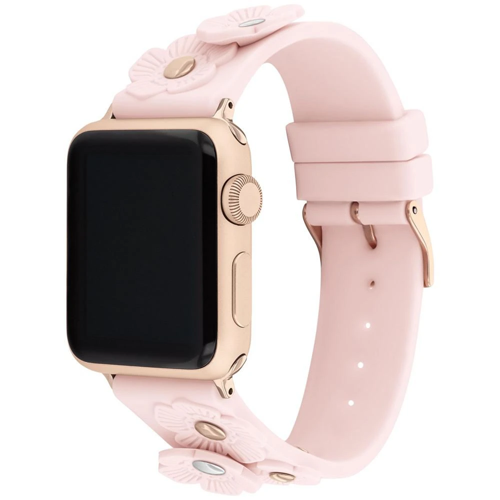 COACH Women's Tea Rose Blush Rubber 38/40/41mm Apple Watch Band 2