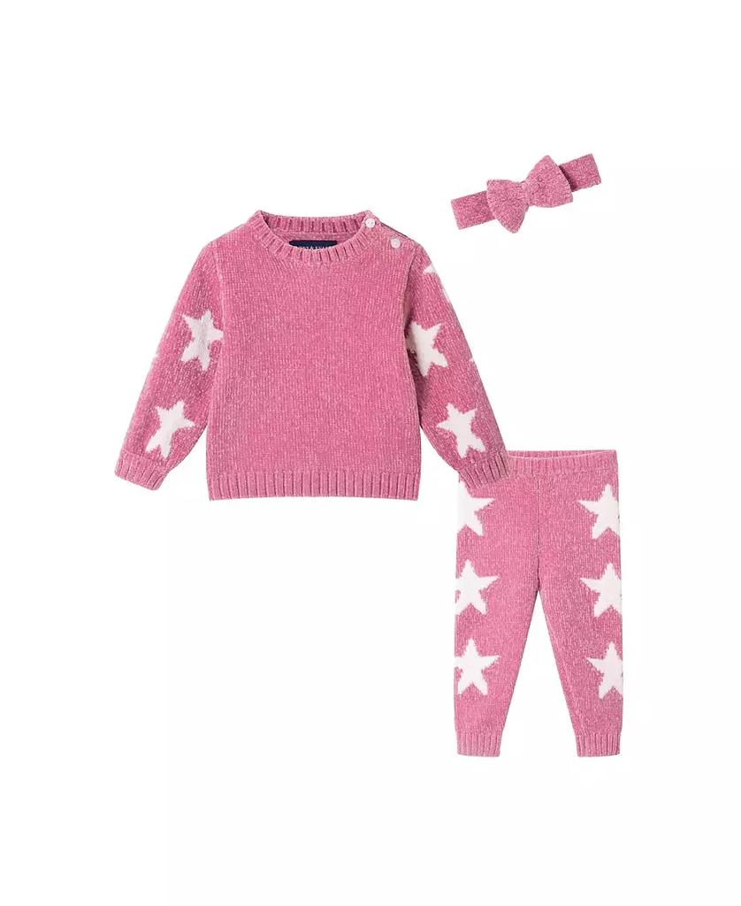 Andy 
Evan Baby Girls Star Icon Sweater w/Pant 
Headband Set