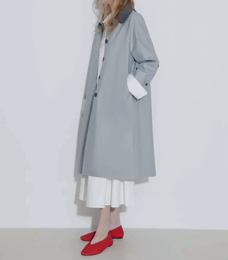 Cubic Cubic - Color-blocked Collar Long Trench Coat 3
