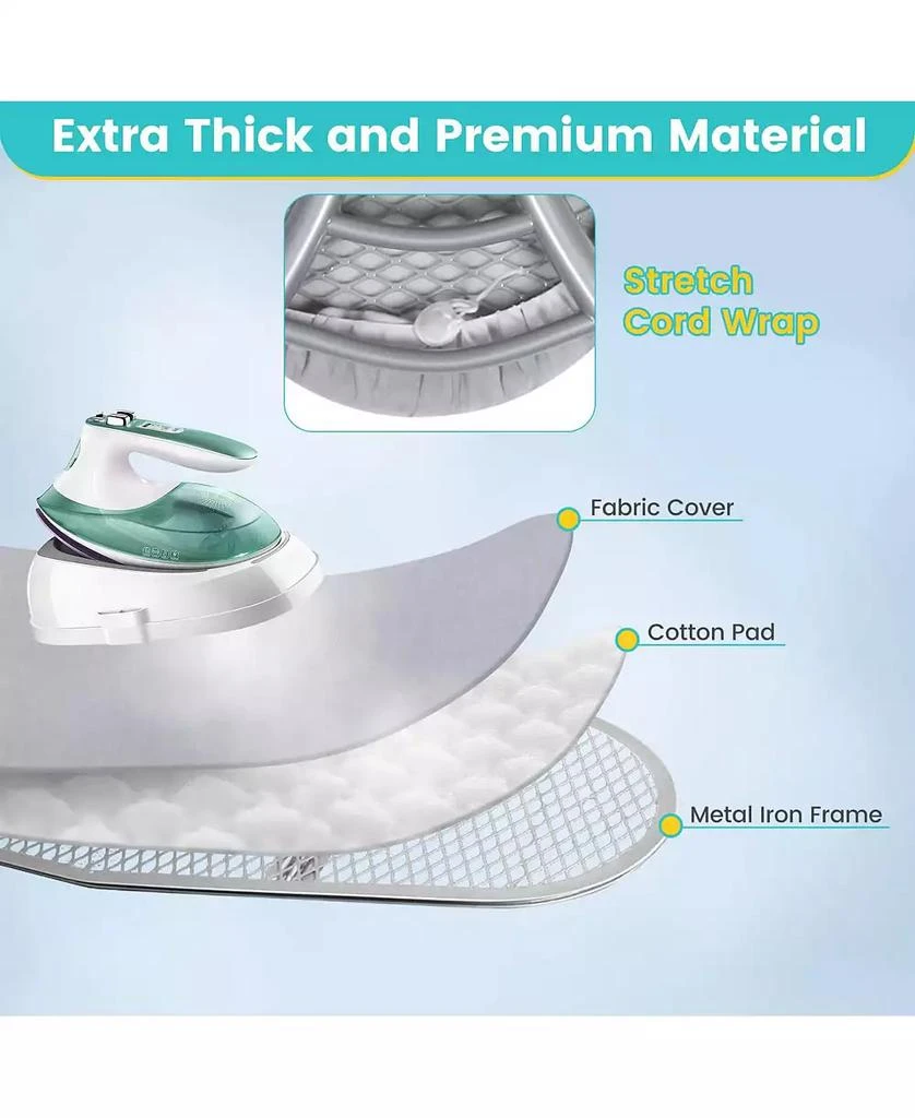 Ecooso Foldable Ironing Board with Iron Rest and Adjustable Height 4