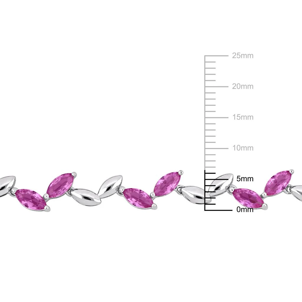 Mimi 
Max 20 3/8ct TGW Created Pink Sapphire Sterling Silver Alternate Leaf Necklace-17 in 3