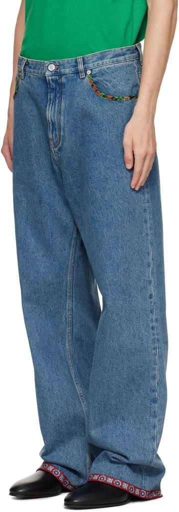 Valentino Blue Printed Border Jeans 4