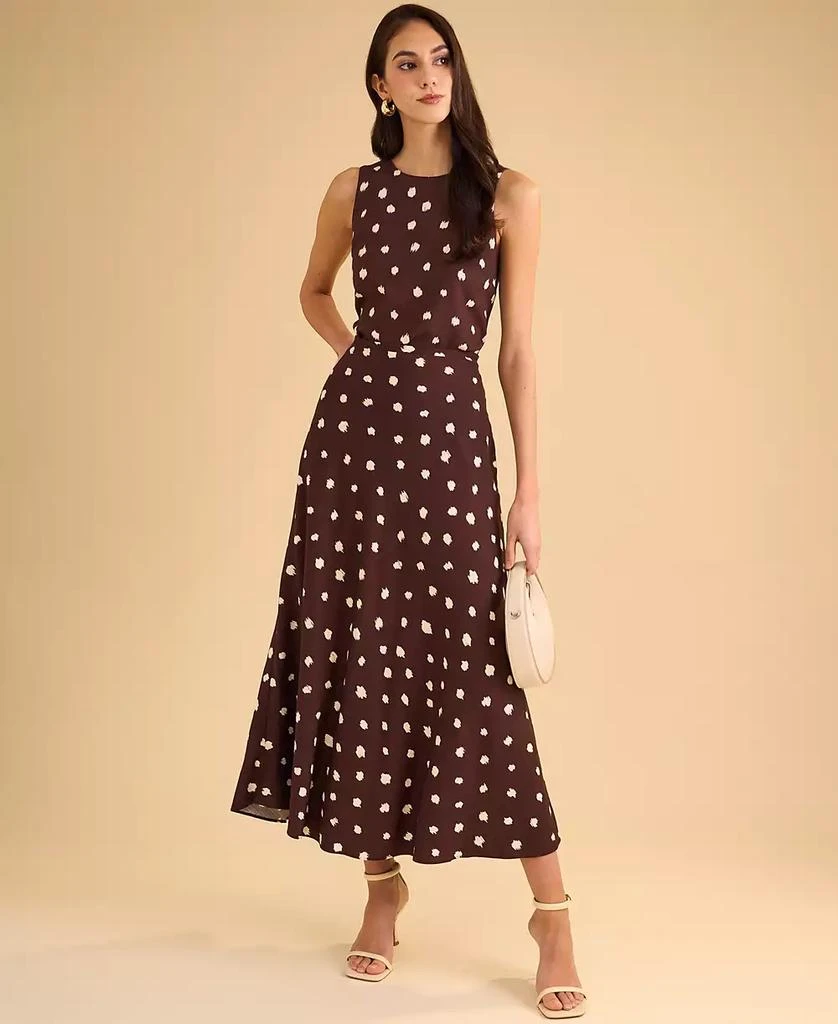 1. State Women's Linen Blend Polka Dot Midi Skirt 6