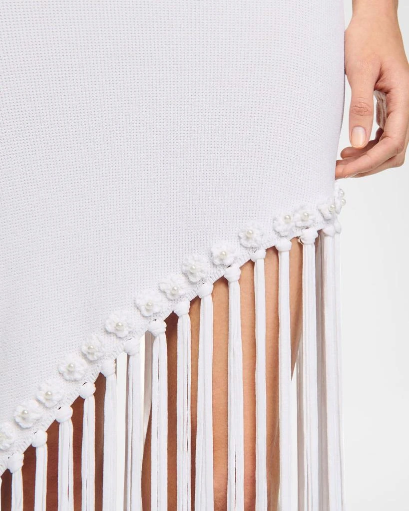 Sandro Heloise Asymmetric Fringe-Trim Midi Dress 5