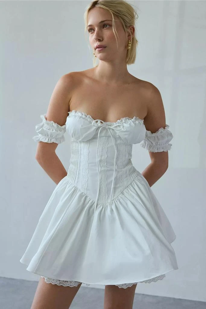 Glamorous Glamorous Drop-Waist Corset Lace-Trim Mini Dress 1