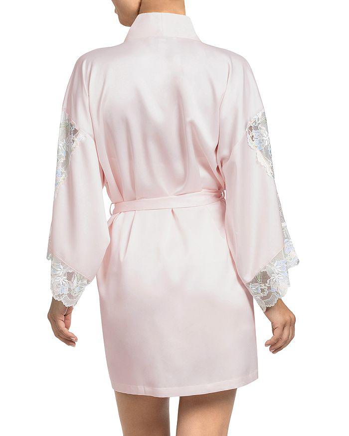 In Bloom Stretch Matte Satin Two Tone Lace Wrap Robe