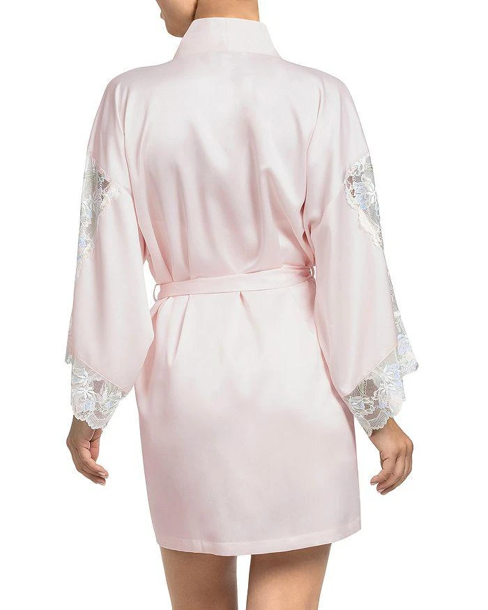 In Bloom Stretch Matte Satin Two Tone Lace Wrap Robe 2