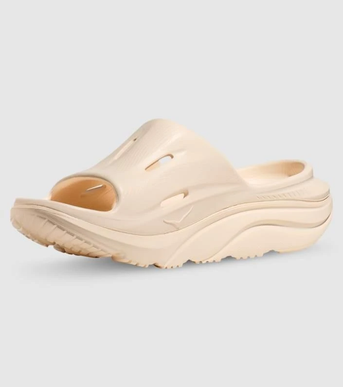 Hoka One One One One Ora Recovery Slide 3 1135061-VLV Unisex Cream Slip On Sandals ASM85 (Beige,W13-M11) 2