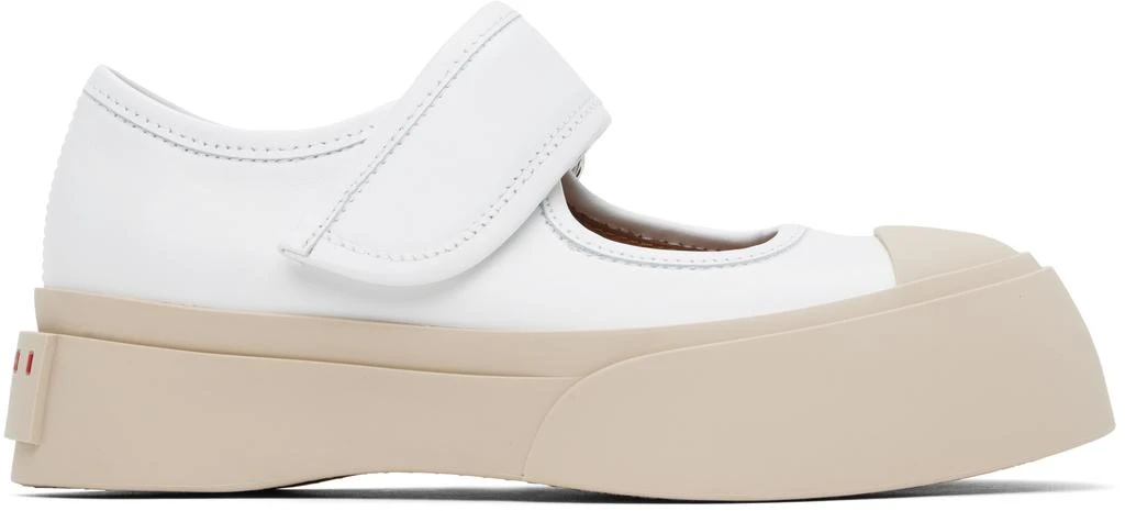 Marni White Pablo Mary Jane Ballerina Flats