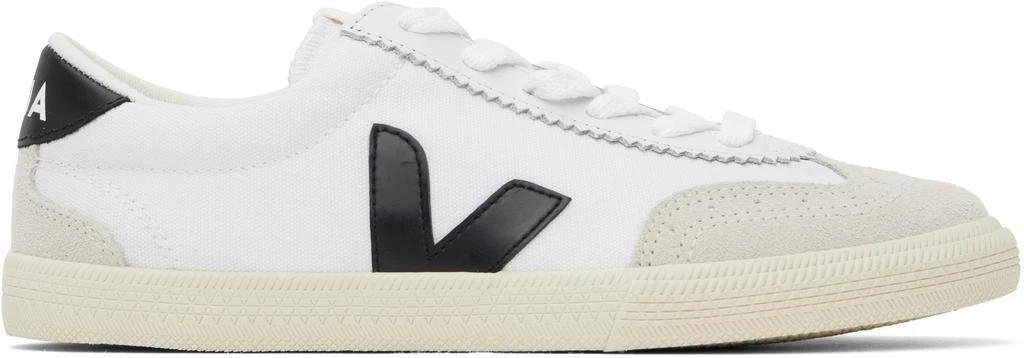 Veja White & Black Volley Canvas Sneakers 1