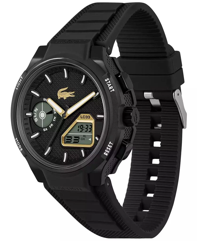 Lacoste Men's LC33 Black Silicone Strap Watch, 44.8mm 3