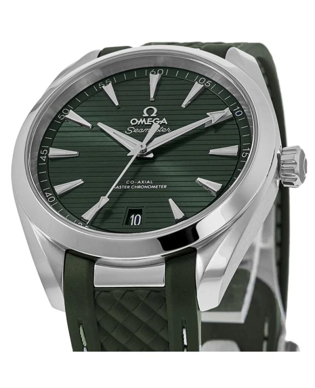 Omega Omega Seamaster Aqua Terra 150m Master Co-Axial Automatic Green Dial Rubber Strap Men&apos;s Watch 220.12.38.20.10.001 2