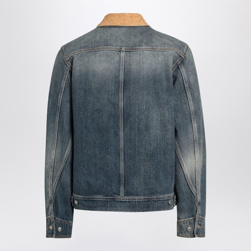 Alexander McQueen Denim Jacket With Suede Collar – On Sale Now