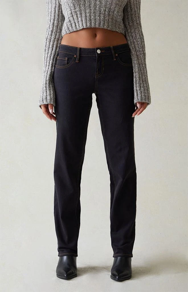 PacSun Stretch Black Low Rise Straight Leg Jeans 1