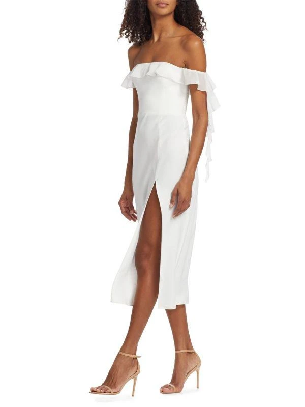 Amanda Uprichard Copellia Silk-Trim Flutter Midi-Dress 3