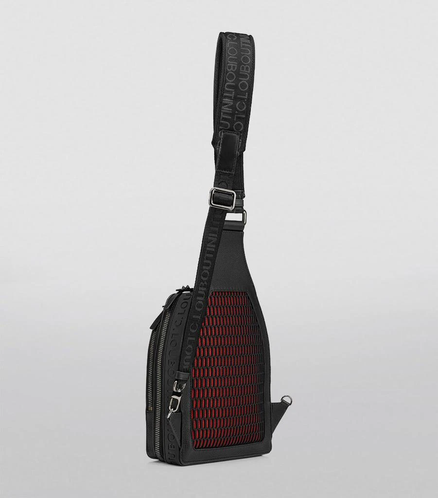 Christian Louboutin Loubifunk Single-Strap Leather Backpack CHRISTIAN LOUBOUTIN MEN Loubifunk embossed leather backpack  main image 2