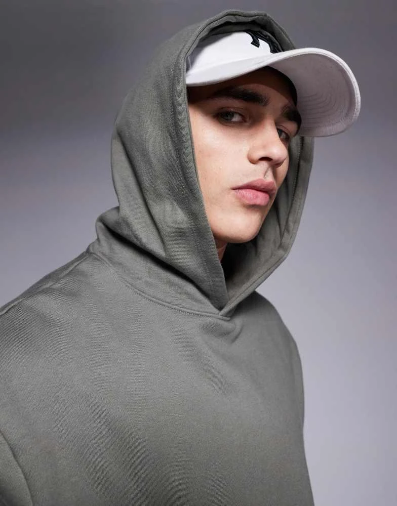 ASOS ASOS DESIGN premium heavyweight oversized hoodie 400gsm in khaki 4