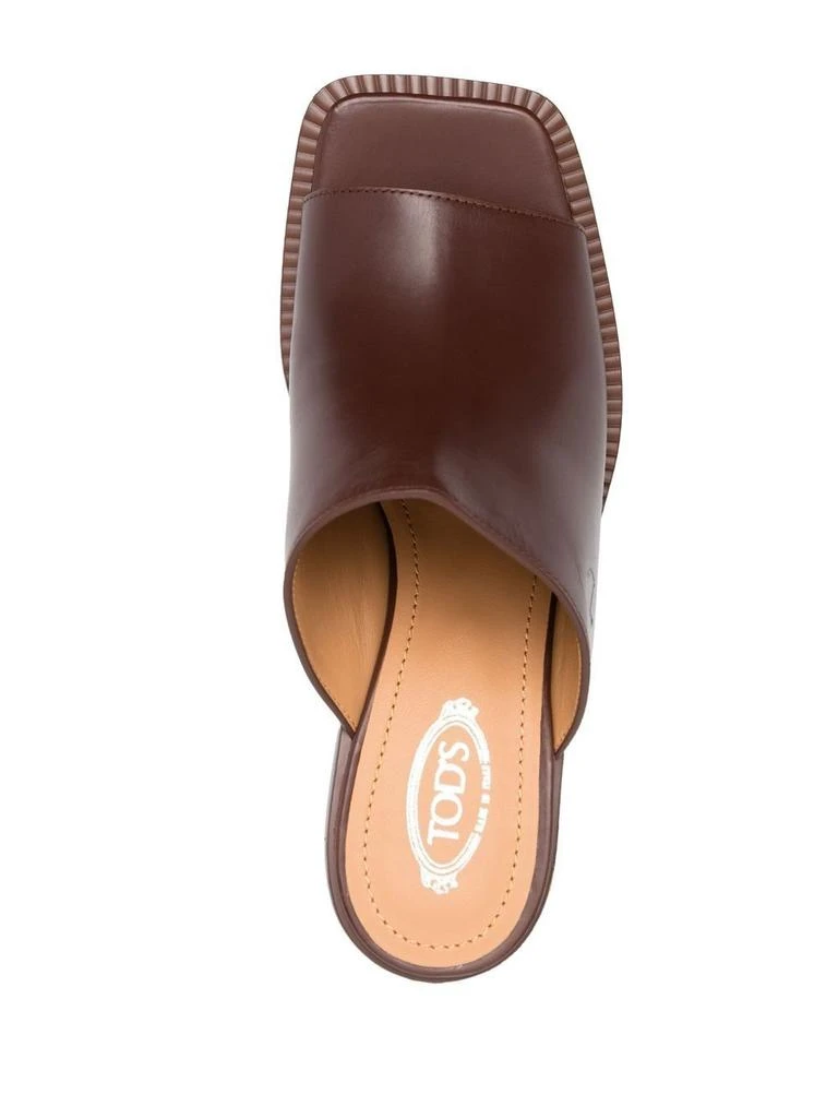 Tod's PLATFORM MULES IN BROWN LEATHER 4