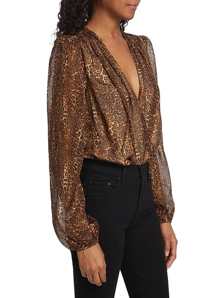 CAMI NYC Isa Leopard Silk Bodysuit 4