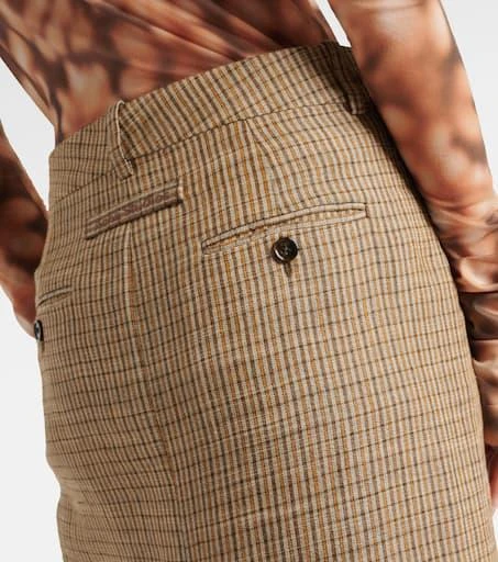 Acne Studios Checked linen-blend maxi skirt 6