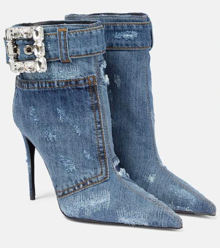 Dolce & Gabbana Embellished denim ankle boots 1
