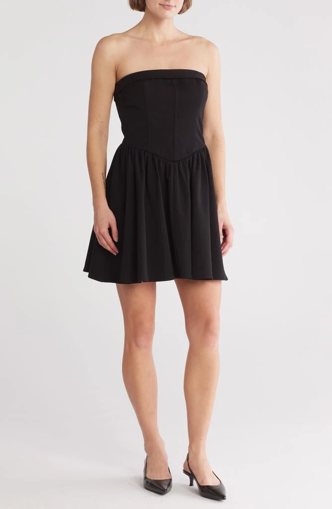 Wayf Strapless Basque Waist Minidress 1