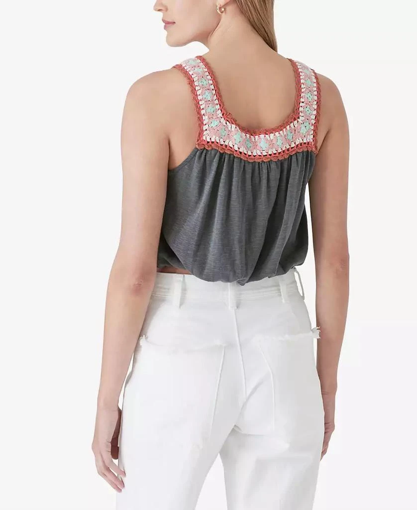 Lucky Brand Women's Cotton Crochet-Trim Bubble Tank 2