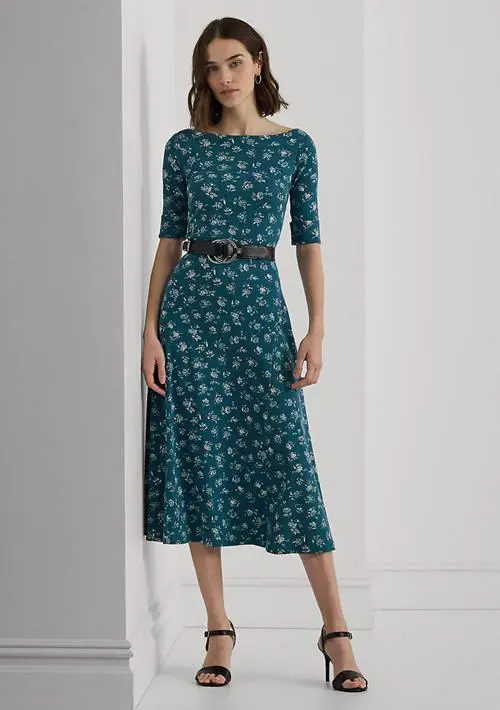 Ralph Lauren Women's Floral Stretch Cotton Midi Dress 1