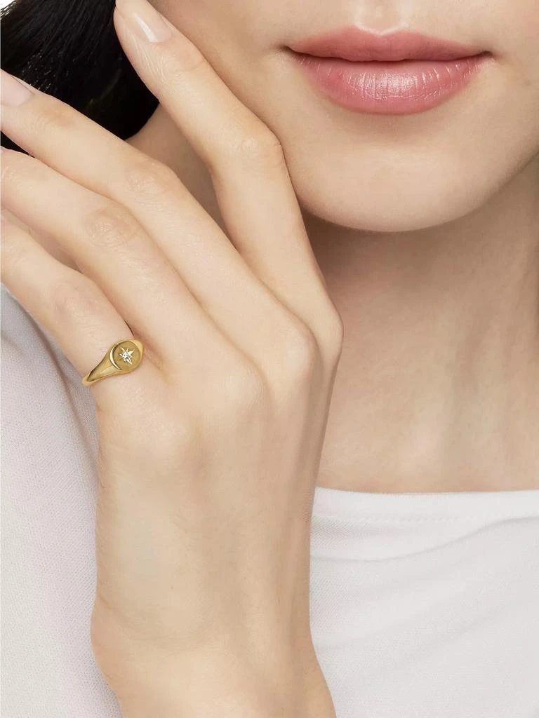 David Yurman Cable Collectibles Starset Pinky Ring In 18K Yellow Gold 3