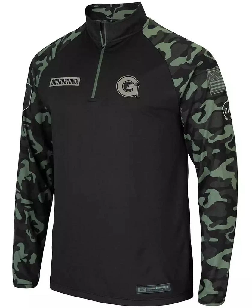Colosseum Men's Black Georgetown Hoyas OHT Military-Inspired Appreciation Take Flight Raglan Quarter-Zip Jacket 2