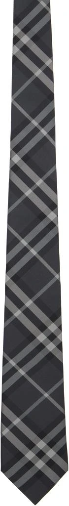 Burberry Gray Check Silk Tie
