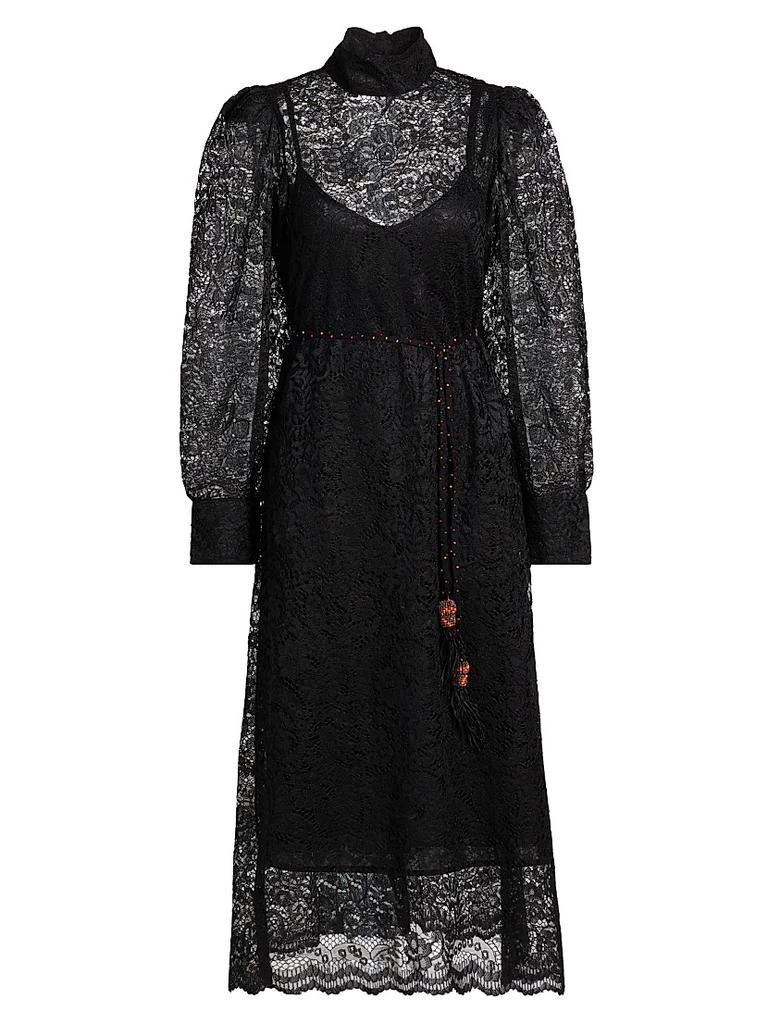 Farm Rio Lace Tie-Waist Midi-Dress 1