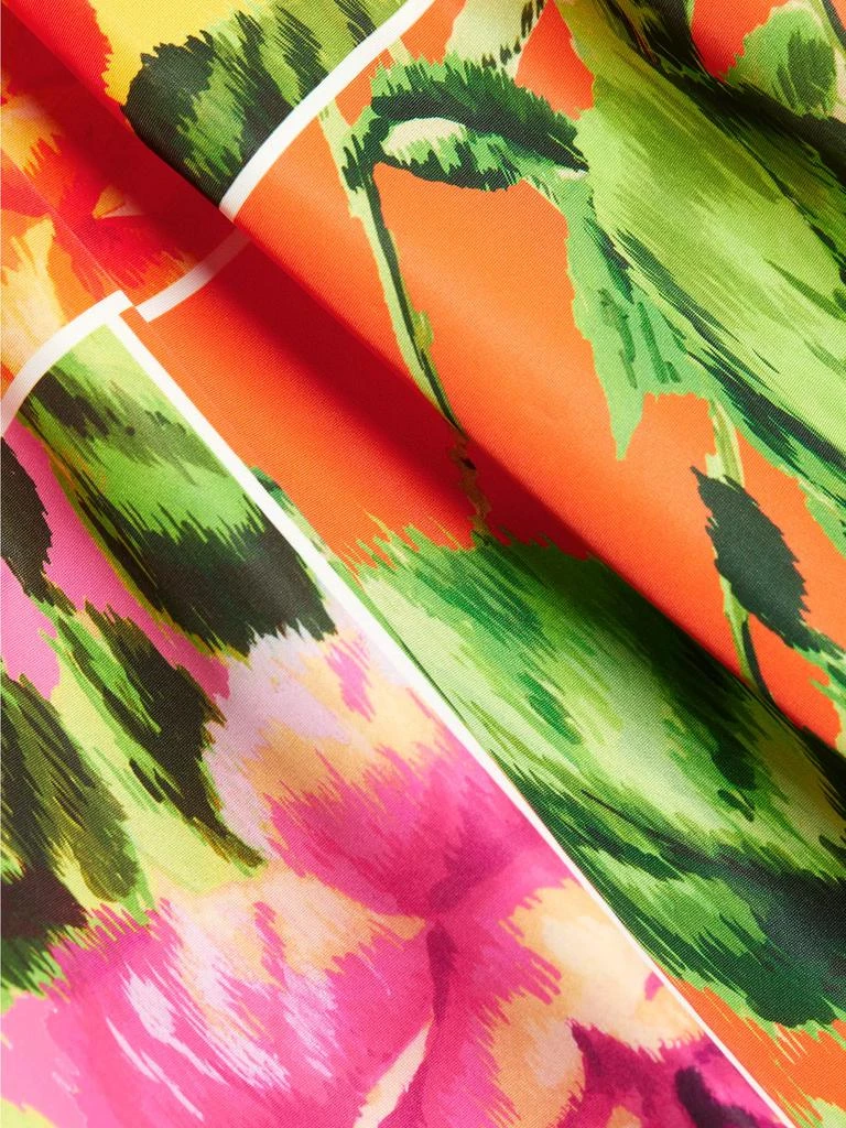 Carolina Herrera Windowed Floral Bow-Strap Cocktail Dress 7
