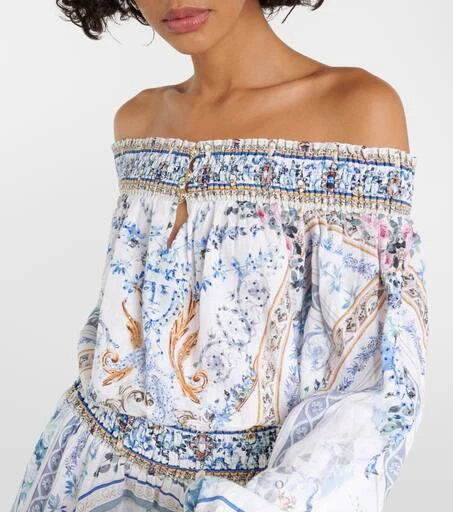 Camilla Embellished floral off-shoulder minidress 4