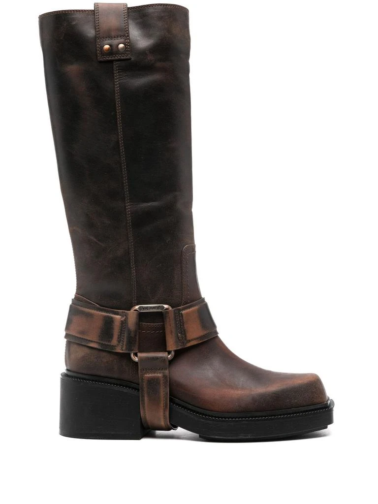 VIC MATIĒ Brown Saddle Calf-length Boots 1