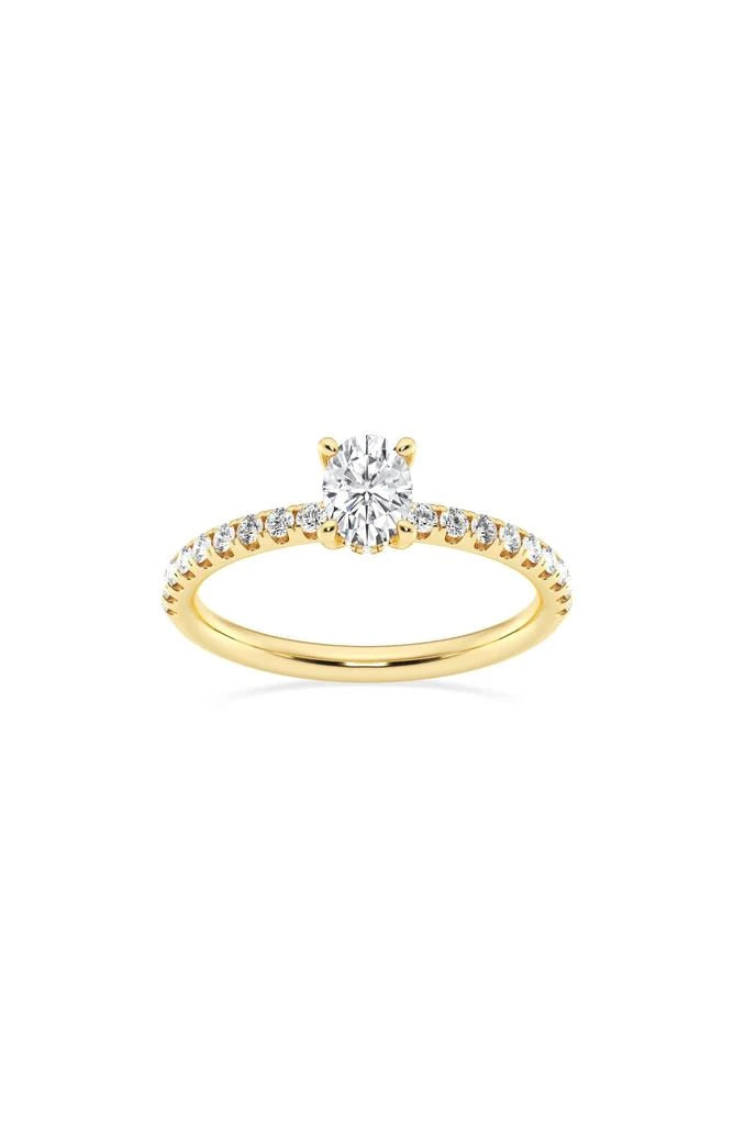Badgley Mischka Oval Cut Lab Created Diamond Pavé Ring - 7/8 ctw. 3