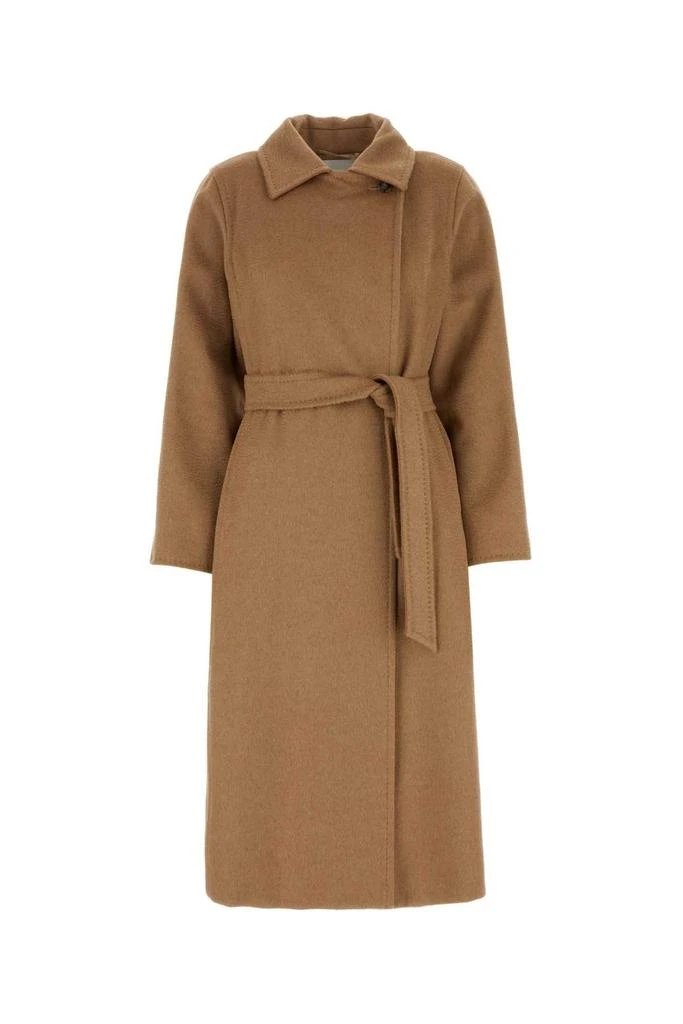 Shop Max Mara Manuela Icon Belted Long-Sleeved Coat on Sale at