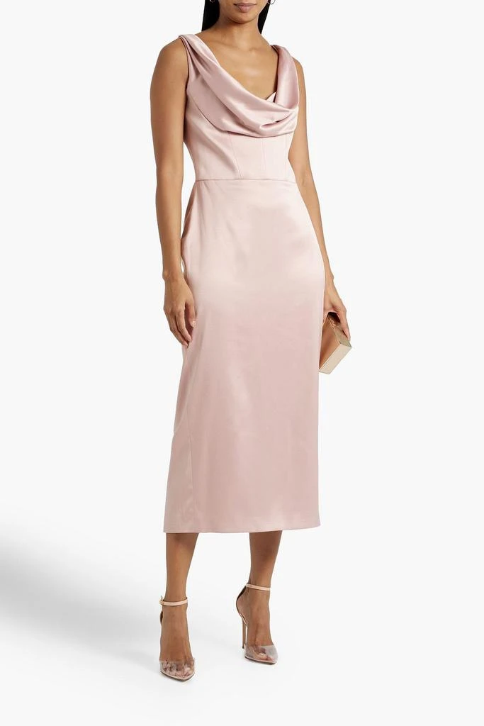 RASARIO Draped satin-crepe midi dress 2