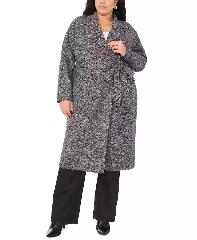 Vince Camuto Plus Size Notch-Collar Belted Cardigan, Exclusively at Macy's 3