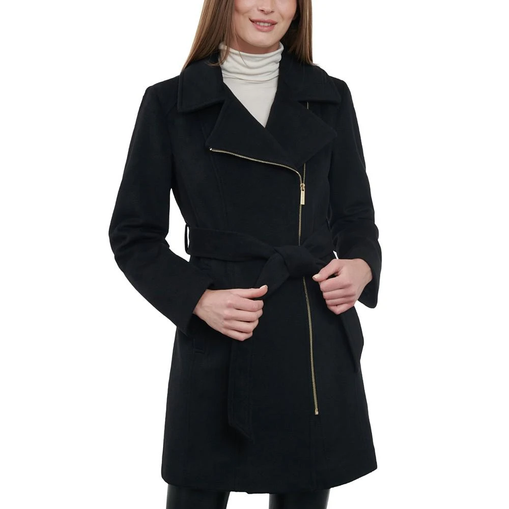 Michael Kors Women's Asymmetric Wool Blend Wrap Coat 1